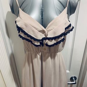 Knee length. Women’s lace detail adorable dress!